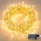 Warm White Christmas Lights Indoor, Connectable 59 Ft 150 LED Christmas Lights Clear Wire, 8 Modes String Lights Outdoor for Patio, Party, Christmas Decorations